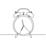 Continuous Line Drawing Alarm Clock Vector Illustration